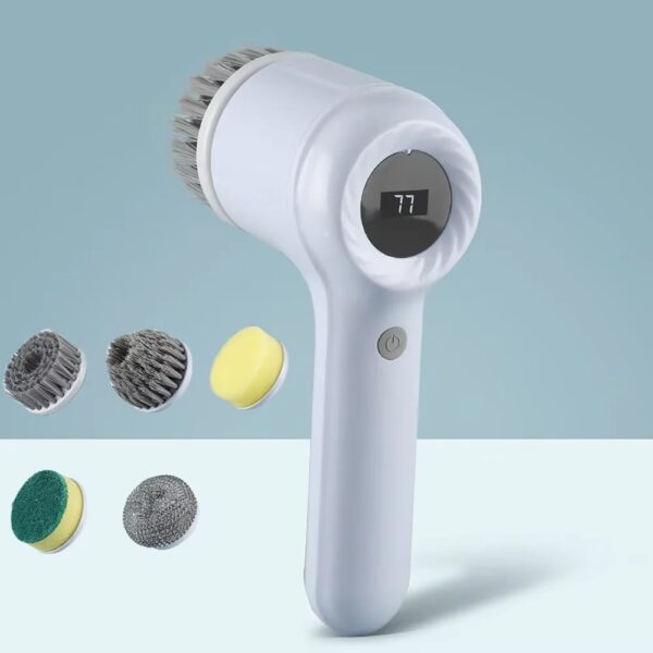 Electric Spin Scrubber, Bathroom Cordless Cleaning Brush Power Scrubber with 5 Replaceable Brush Heads, Electric Cleaning Brush - Image 6